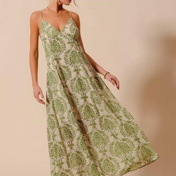 SO ME Damask Floral Summer Maxi Flowy‎ Dress With Open Back - Picture 5 of 11